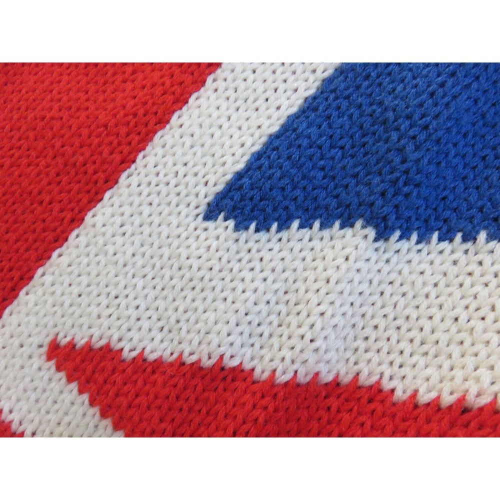 Topshop Union Jack Flag Sweater Gold Metallic Trim Red White Blue Size M NEW - Picture 9 of 15
